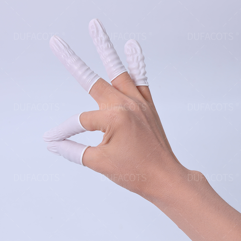 白色卷口丁（dīng）腈手指套